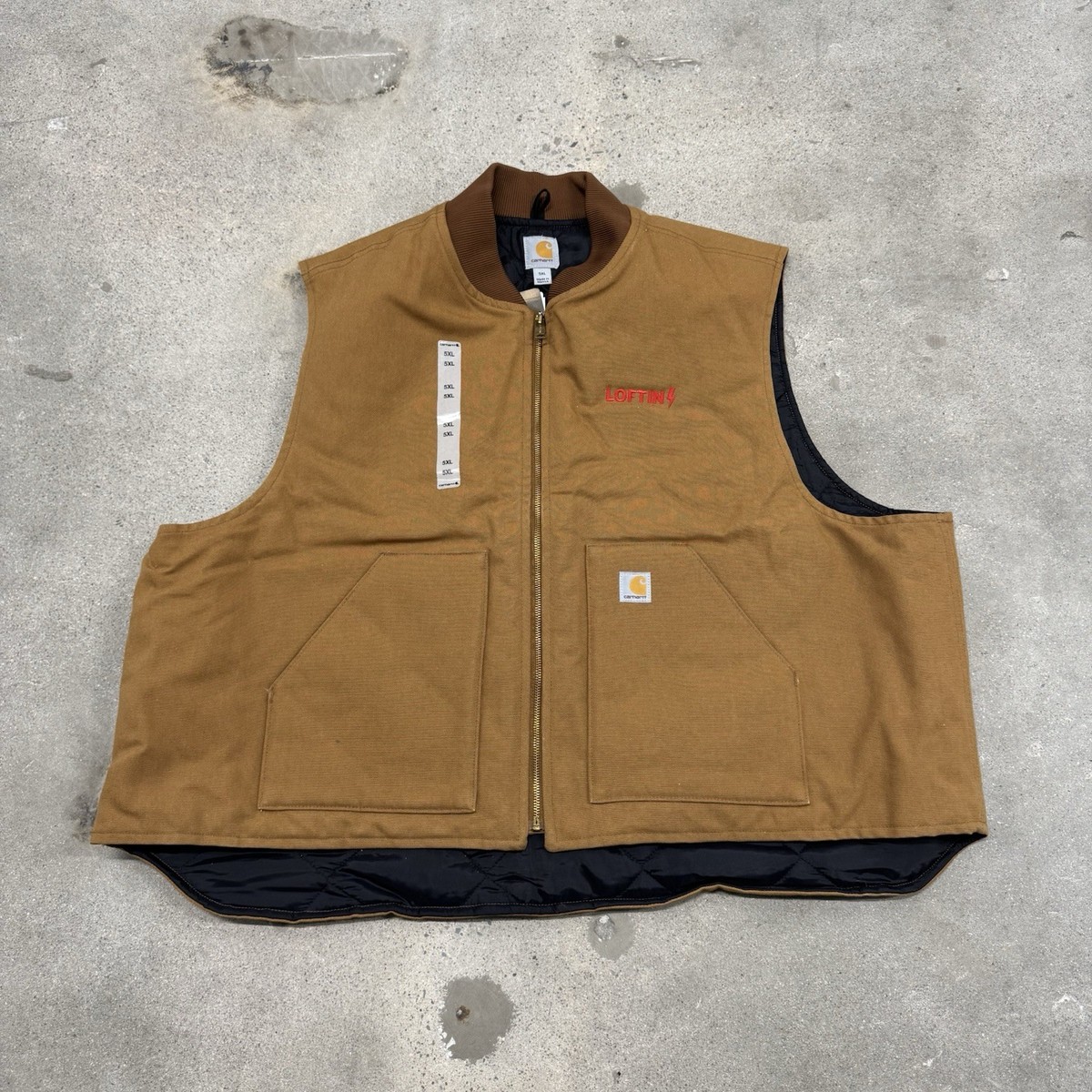 ★Carhartt Work Canvas Quilted Vest LTall Vintage Carhartt Quilted Canvas Vest USA made V02 CHT 3XL