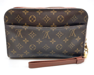 Auth Louis Vuitton Monogram Orsay M51790 Brown Clutch Bag NS100020