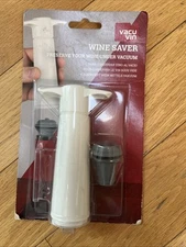 Vacu Vin Wine Saver Pump White with Grey Vacuum Stopper - *New In Package*