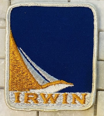 Vintage IRWIN Tools Company Patch Sailboat Ship Logo Sew On Style NEW Unused