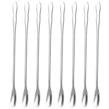 8 PCS Stainless Steel Coffee Stirrers - Long Spoon Reusable 7.87, Metallic