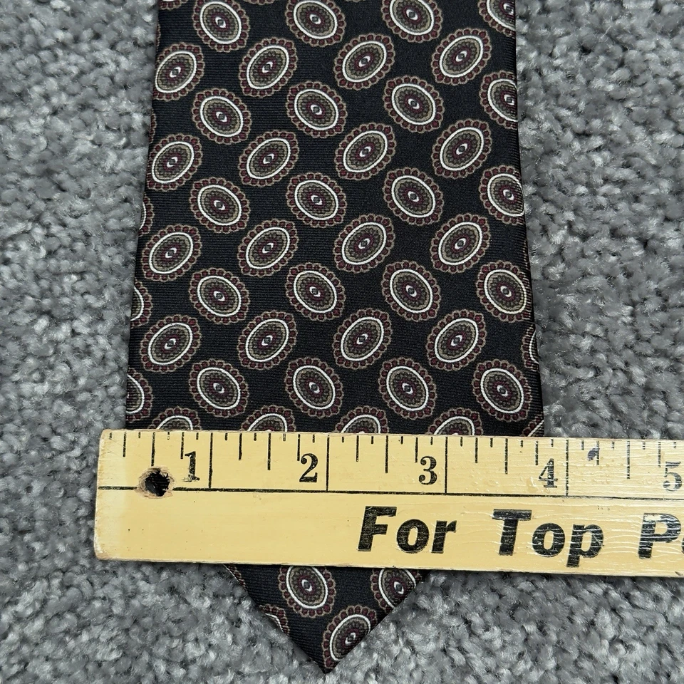 Corbata geométrica clásica de cachemira negra Christian Dior Monsieur vintage para hombre Foto 2 de 2