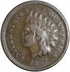 1867 Indian Head Cent Penny