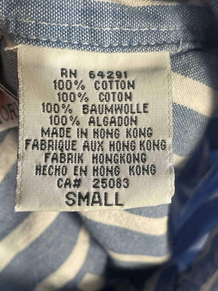 Camisa De Colección The Disney Store Para Hombres Abotonada Azul Rayas Winnie The Pooh Pequeña Foto 4 de 4