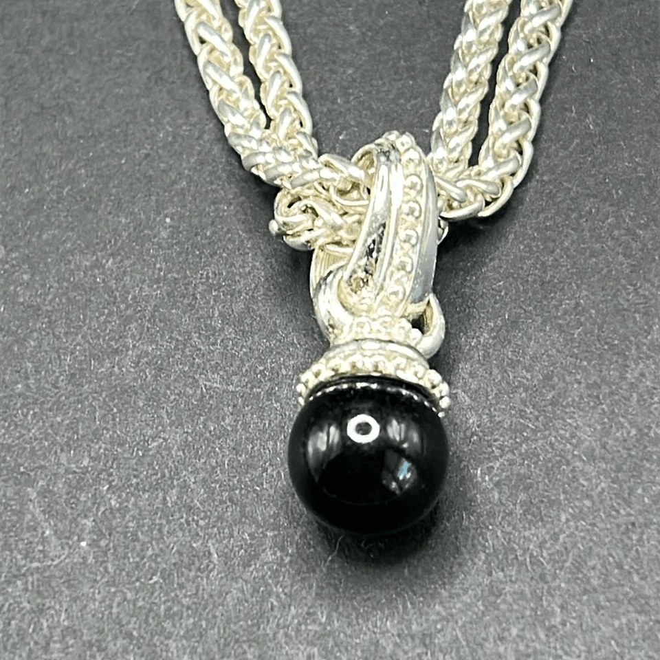 Joan Rivers шикарный серебро и черный подвеска ожерелье 18» - Изображение 2 из 4