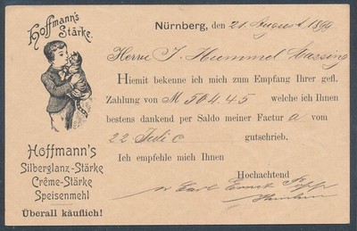 Bayern., Privatganzsache Hoffmann's Stärke, PP 7 - B10-01, gelaufen. 