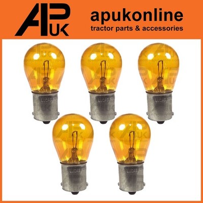 5x Lucas LLB343 12V 21W Amber Indicator Bulb for David Brown Crawler Tractor