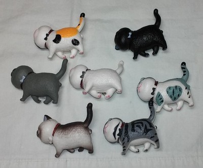 Lot of 7 Cat Magnets With Swiveling Heads
