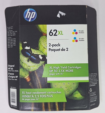 HP 62XL Tri Color Ink Cartridges 2-Pack Exp July 2020 Sealed