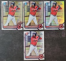 Junior Sanquintin 1st Bowman Chrome /499 Chrome Refractor Lot of 4 Cards #BCP-80