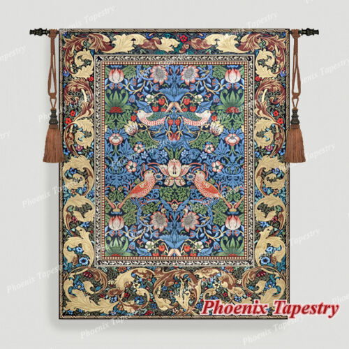 William Morris Strawberry Thief Fine Art Wall Tapestries Cotton 100% 55"x43", AU - Picture 1 of 9