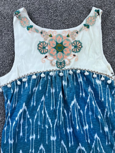 Anthropologie Tunic Tank Top Womens XS Floreat Cascata Embroidered Floral - Picture 3 of 13