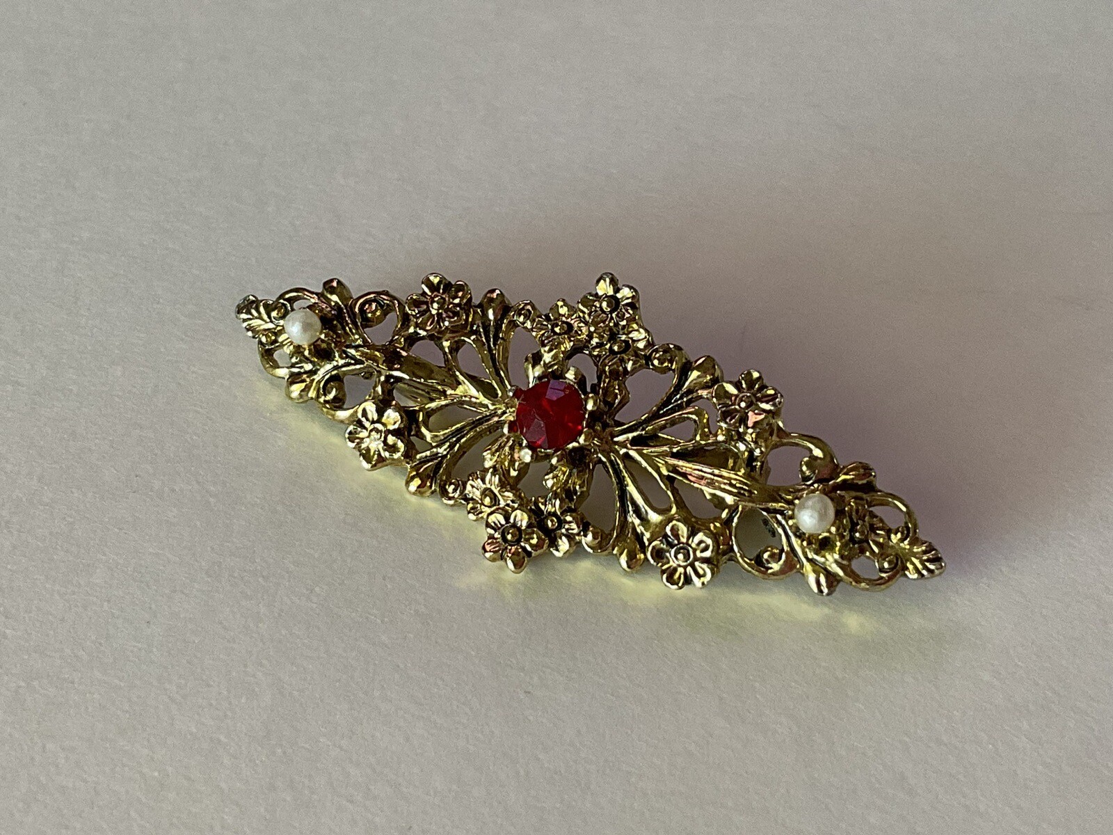 Victorian Signed Gerry’s Ruby Red Rhinestone With… - image 2