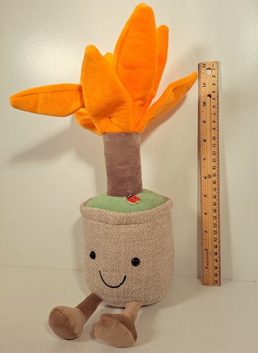 Maceta de felpa naranja árbol suculento planta feliz muñeca escritorio de relleno ventana decoración - Imagen 2 de 4