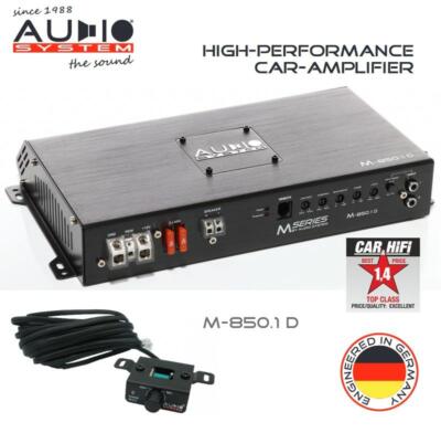 Audio System M-850.1 D Mono Verstärker 850 Watt RMS mit RTC Bass Fernbedienung