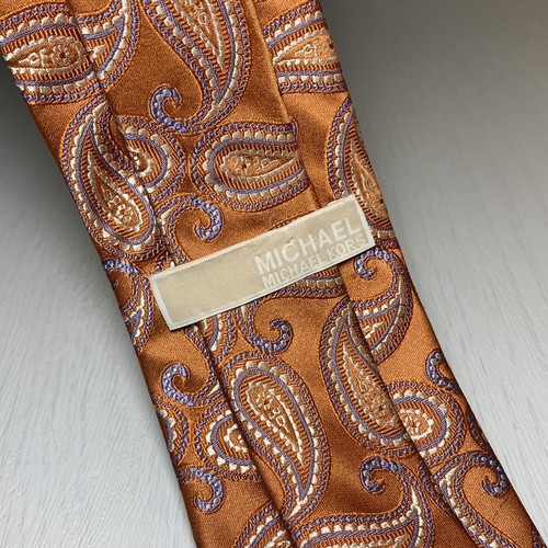 Juego de 3 corbatas vintage con patrones de seda Michael Kors Brooks Brothers Guess - Imagen 6 de 9
