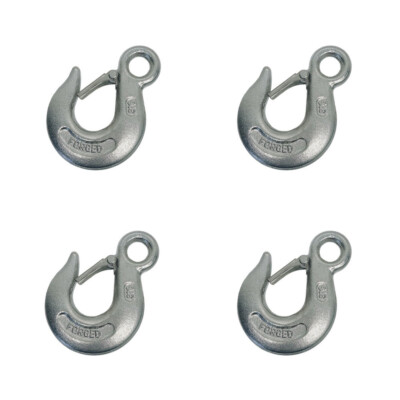 4 Pc Marine Boat Drop Forged Stainless Steel T316 3/8'' Eye Slip Hook WLL 2000 Lb