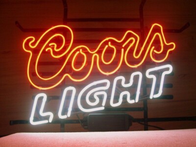 Coors Light Beer 24''x20'' Neon Sign Bar Real Glass Light Pub Club Wall Decor