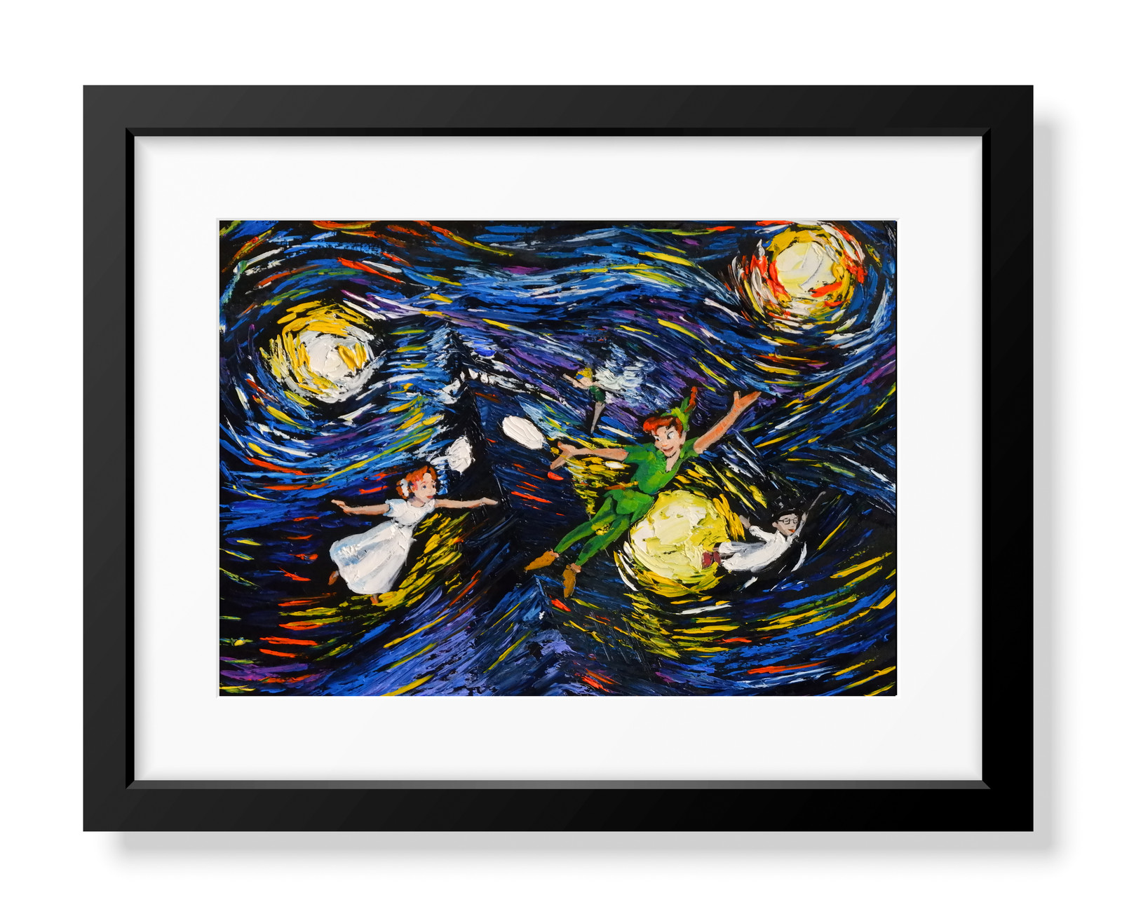 Peter Pan Never Grow Up Princess Tinkerbell Van Gogh Starry Night Wall Art  A032 | eBay