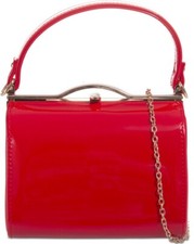 Ladies Vintage Patent Box Handbag Clutch Bag Top Handle Evening Bag Purse New UK