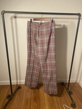 VTG 60s 70s Disney Pendleton Plaid Flared Wool Pants Size 14 28x30 Disneyland