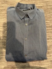 Mens XL Theory Zach PS Fairview LS 100 Cotton Blue plaid button shirt