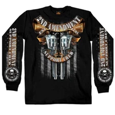 Hot Leathers 2nd Amendment Support Crew Crossed Pistols Long Sleeve Shirt