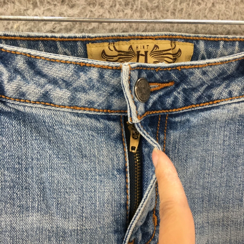 Pantalones de mezclilla Hint Capri para mujer 13/14 (38x14 real) azul corte tiro medio cremallera mosca Foto 3 de 4