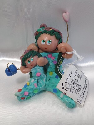 Lollies Little People Collection Handmade Mermaids Mom & Girl Figurine 1985 Vtg