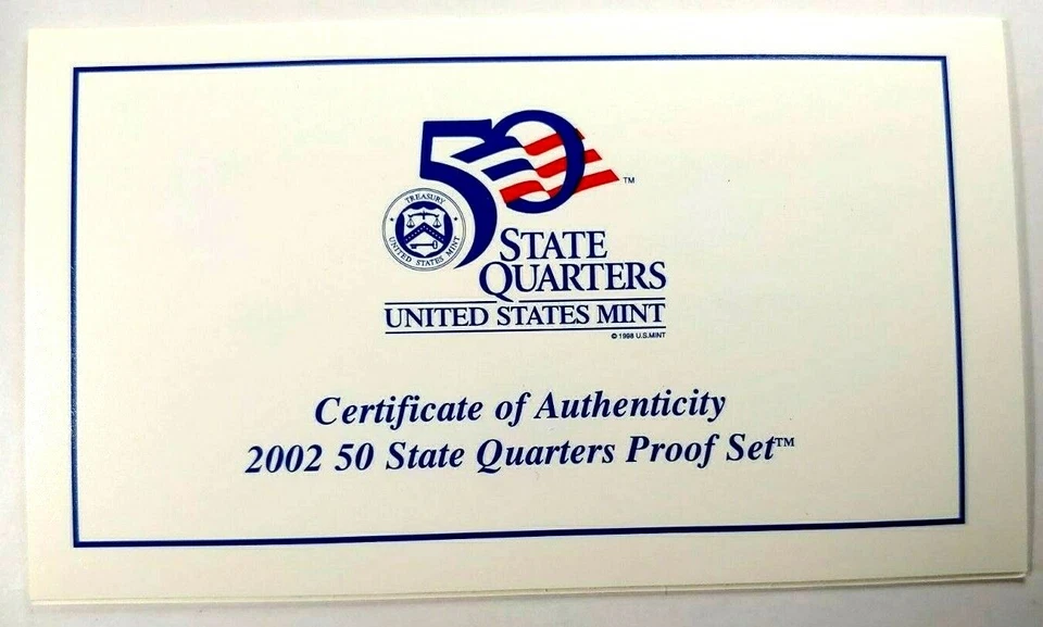 2002-S US Proof State Quarter Mint Set 5 Coins BU CLAD 19uuh0921 - Image 4 of 4