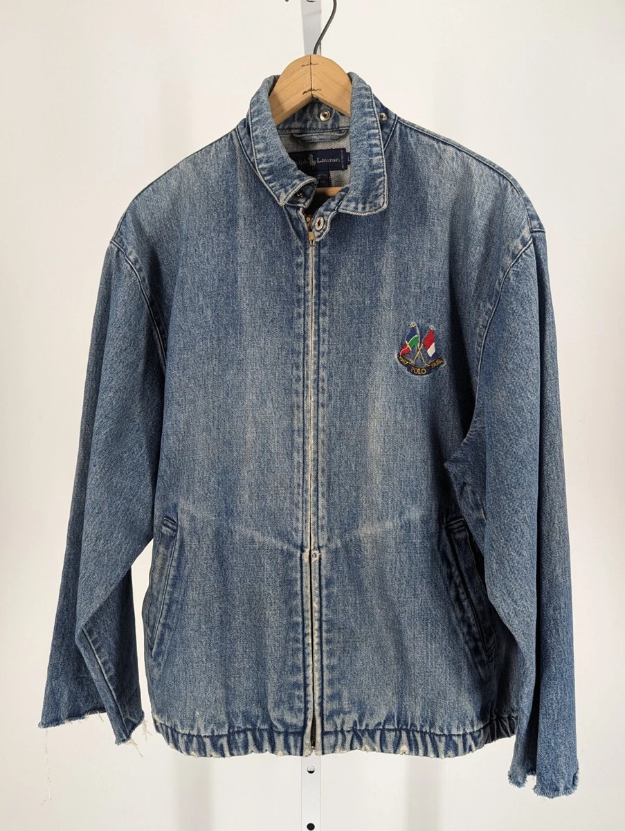 Polo Ralph Lauren Vintage 1988 Anniversary Embroidered Thrashed Denim Jacket L