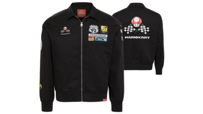 Mario Kart  - Nintendo NY Super Mario Toad 92 Black Flight Bomber Jacket Sweater