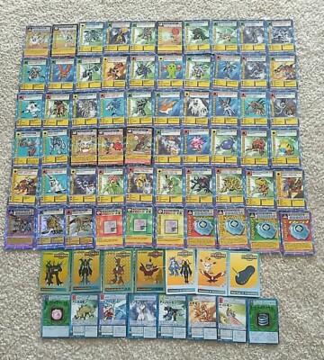 1999 Digimon First Edition Bandai Cards Lot 75 with holos, japanese and ID cards