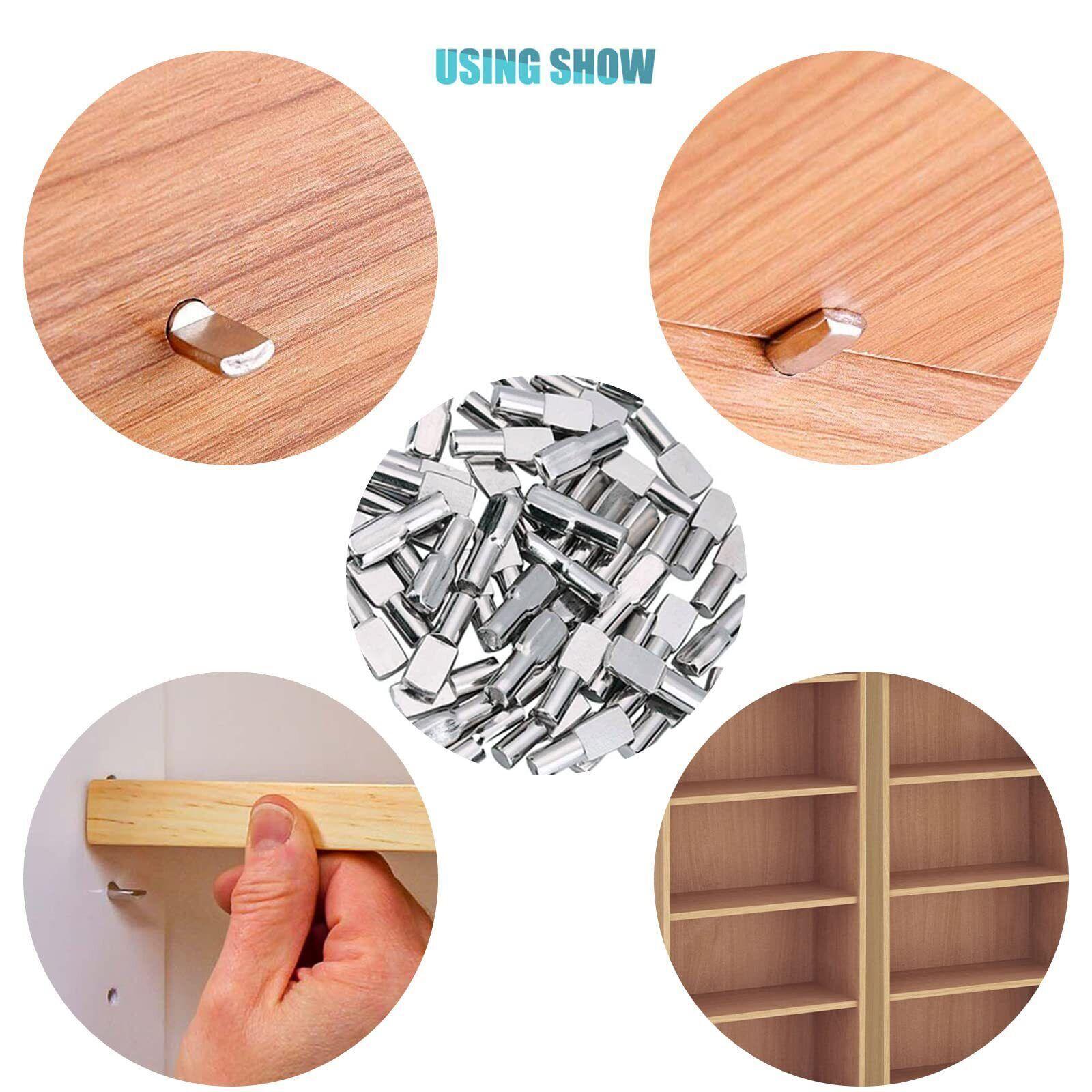 100 Pcs Shelf Pins Pegs,5mm Spoon Shape Nickel Plated Shelf Support Pegs