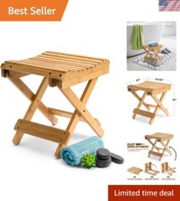 Compact Bamboo Step Stool - Perfect for Shower, Bath Spa Use - Fully Assembled