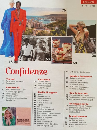 ITALIAN MAGAZINE CONFIDENZE N 33 8/20 RITA CHIESA PARIS HILTON BRIGITTE BARDOT - Photo 2 sur 5