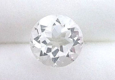 One 8mm Round Natural Bolivian Brilliant White Topaz Gem Stone Gemstone EBS628 