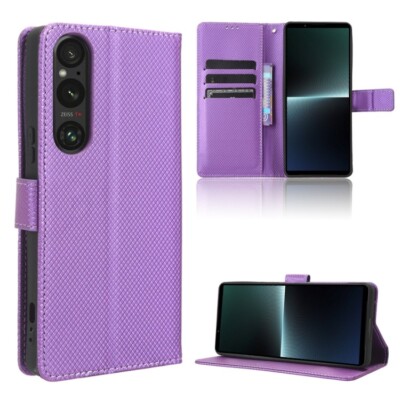 For Sony Xperia 1 V Diamond Texture Leather Phone Case Cover Shell