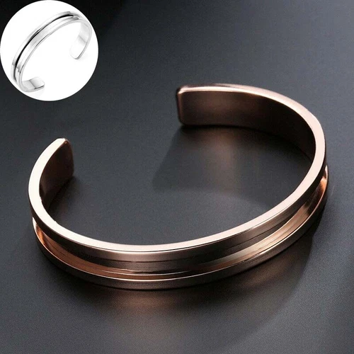 Women Elegant Tie Indent Hair Bangle Cuff Stainless Steel Band Bracelet - Bild 1 von 7