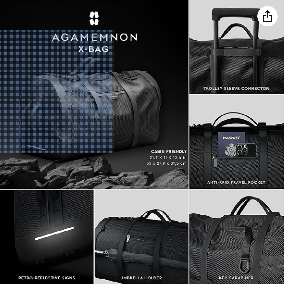 Lexon Premium Sac de Voyage 45 cm 35 litres Noire