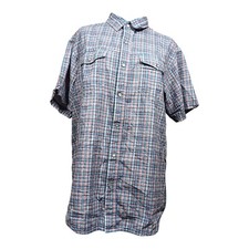 Columbia Mens Size L Short Sleeve Pearl Snap Shirt Multi-color Plaid