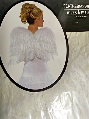 Amscan White Feather Adult Wings 22''  Brand New Free shipping