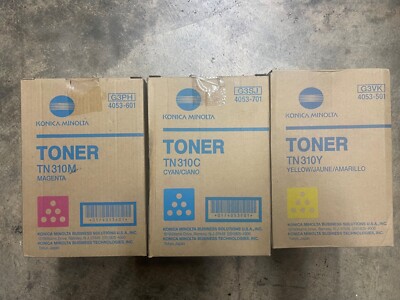 LOTS 3 OEM Konica Minolta TN310 4053701,4053501, 4053601  C/M/Y C350 C351 C450