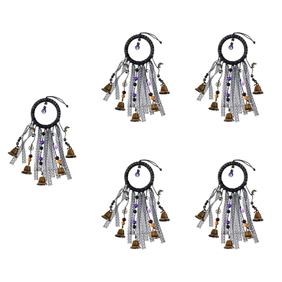 5 Pack Hanging Witch Bells Door Hanger Decoration Craft Wind Chime