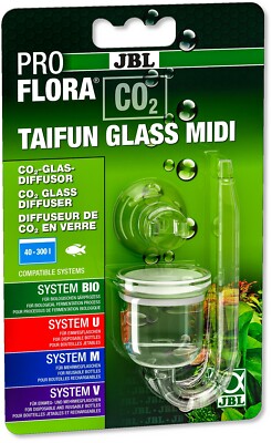 JBL PROFLORA CO2 TAIFUN GLASS MIDI Glas Aquarium CO2 Diffusor Glas Ausströmer