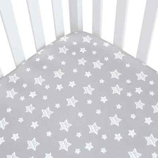 Moonsea Crib Sheet Set 3 Pieces Fitted Flat Sheets Pillow Case 52x28 Open Pack