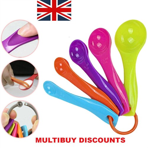5pcs Measuring Spoons Plastic Teaspoon Measure Set Spoon Cups Gram Scoop Kitchen - Picture 1 of 11