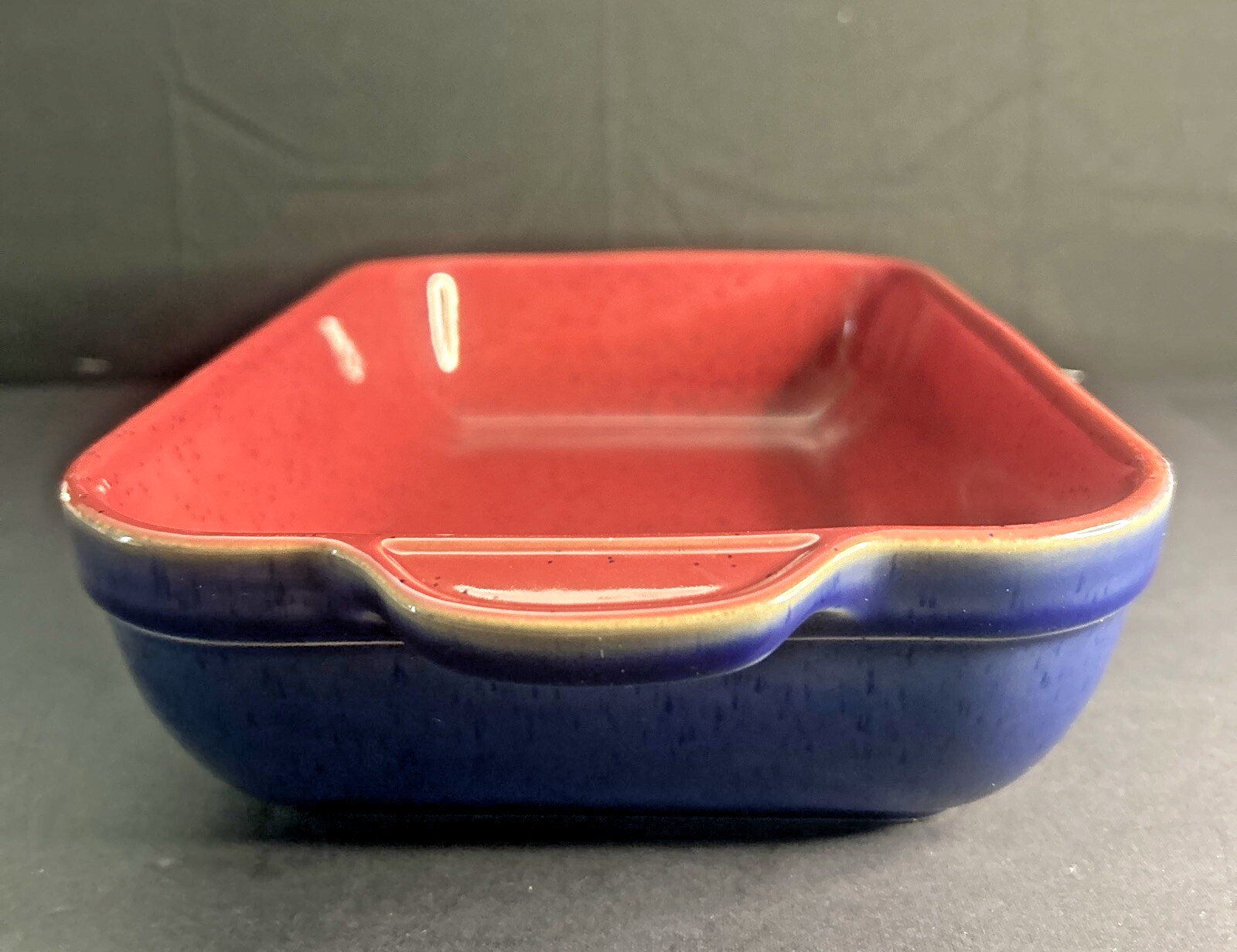 Denby Harlequin Baker Lasagna Rectangular Red Blue 13" England EXCELLENT