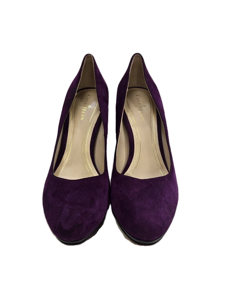 Cole Haan Pointed Toe Pump Heels Shoes Purple Suede Womens Size 7.5 - Image 3 of 4
