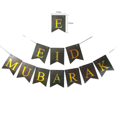 Eid Mubarak Folie Ballon Banner Party Dekor Set Folie und Latex Ballons Gold - Bild 12 von 26